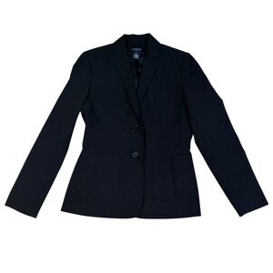 Ann Taylor Fitted Black Blazer Size 2P Petite Career Professional EUC
